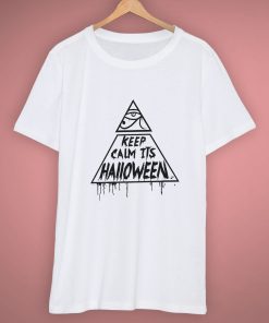 Drawn Keep Calm Its Halloween Funny T Shirt