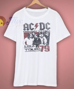 American Classics ACDC Highway to Hell USA Tour 1979 White Adult T Shirt