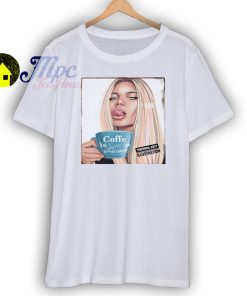 Enjoy Coffe Beautiful Girl Digital Art T Shirt