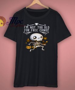 Free Candy SkeletonT Shirt Funny Halloween New