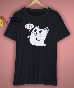 Ghost Cat T Shirt Horror Funny Scary Halloween New