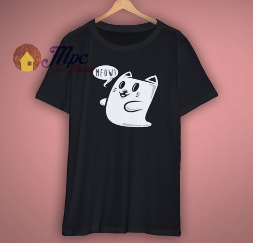 Ghost Cat T Shirt Horror Funny Scary Halloween New
