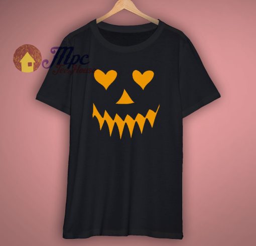 Halloween Pumpkin with Heart Eyes T Shirt
