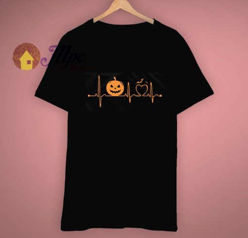 Jack O Lantern Halloween Pumpkin Heartbeat T Shirt