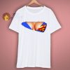 3D Funny Print Fake Naked Big Chest Bra Superman Shirt