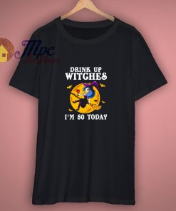 Girl Birthday Halloween Witch With Broom Shirt
