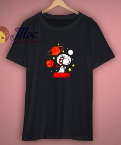 Nice Peanuts Snoopy Space Pilot Mars T shirt