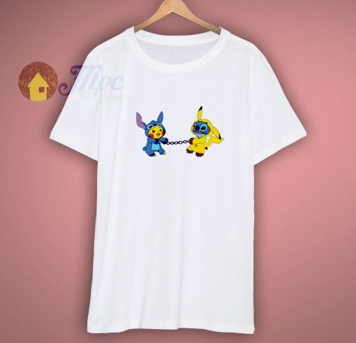 Stitch And Pikachu Best Friends Kids Shirt
