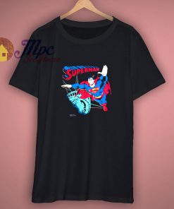 Vintage 90s Superman Statue Of Liberty Black Shirt