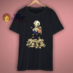 Funny Graphic T Shirt Marilyn Monroe Money Printed