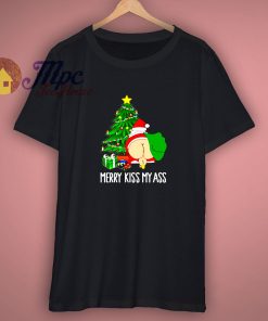 Funny Santa Mery Kiss My Ass Christmas T Shirt