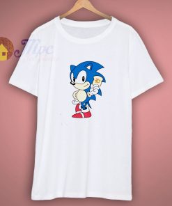 Funny Sonic Toast Day White T Shirt