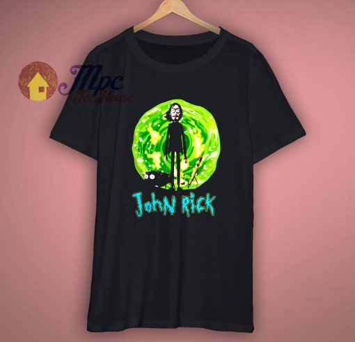 John rick mashup john wick and rick morty funny shirt