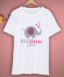 Personalized Elephant Big Sister T Shirt