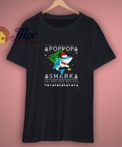 Poppop Shark Santa Christmas Family Matching T Shirt