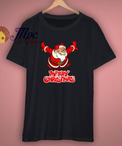 Santa Jumping Mery Christmas Funny T shirt