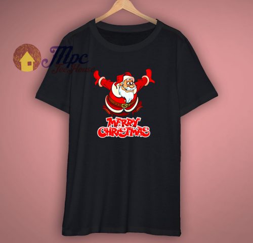 Santa Jumping Mery Christmas Funny T shirt