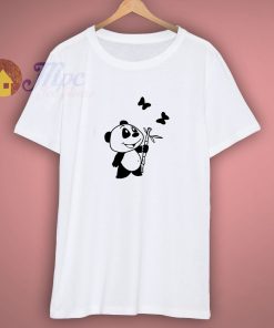 Vansty Bamboo Panda Stickers 100 Cotton T Shirt