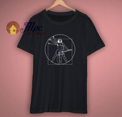 Vitruvian Man Guitar Shirt Da Vinci Guitarist T Shirt