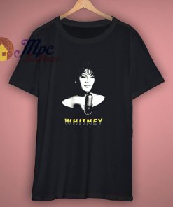 Whitney Houston Mens Microphone T Shirt Black