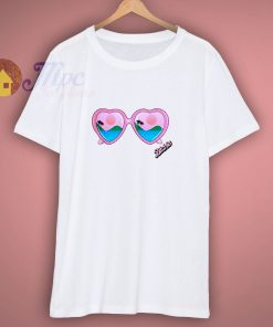 sunglasses heart beach 80s t shirt