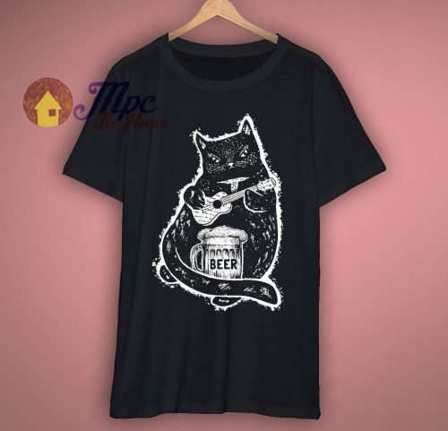 Fat Cat Ukulele Beer T Shirt