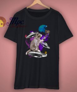 Laser Eyes Outer Space Cat T Shirt