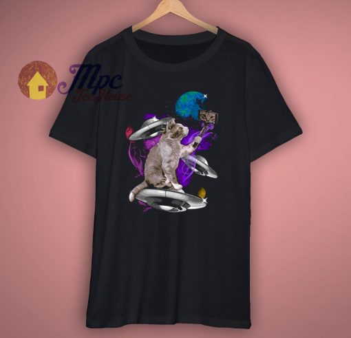 Laser Eyes Outer Space Cat T Shirt
