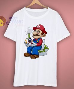 Super Mario Smoking Funny T Shirt
