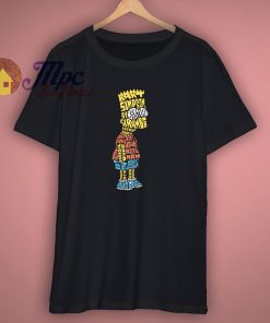 Bart Simpson Word Art Calligraphy T Shirt