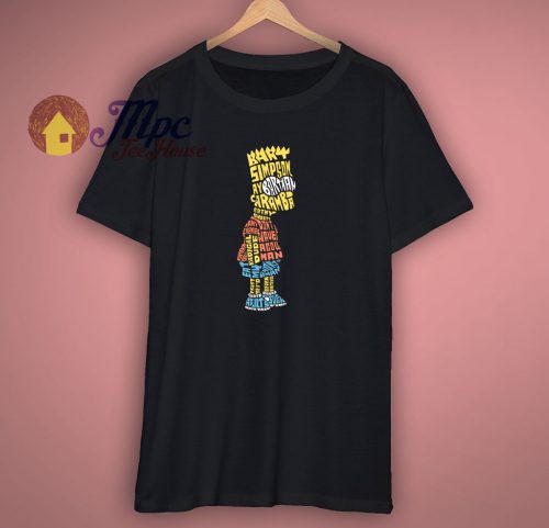 Bart Simpson Word Art Calligraphy T Shirt