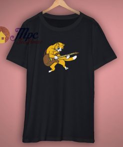 Cat Playing Guitar Funny T Shirt