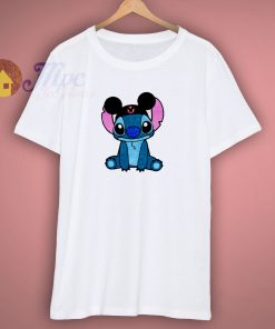 Stitch Mickey Hat Glitter T Shirt