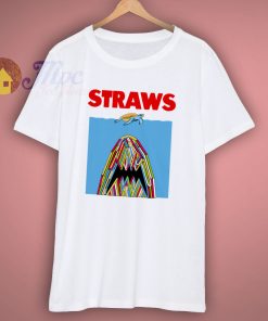 Straws Jaws Turtle Parody T Shirt