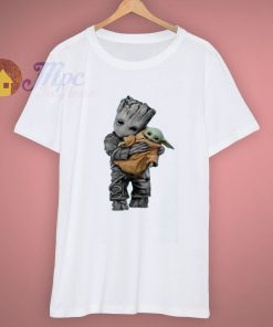 Baby Yoda Hugging Baby Groot T Shirt