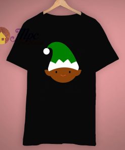 Black Elf Face Merry Christmas T Shirt