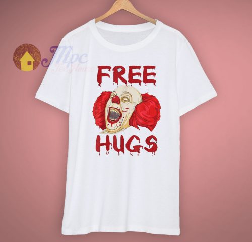 Scary Clown Free Hugs Evil Halloween T Shirt