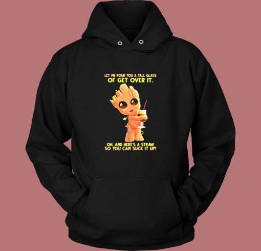 Baby Groot Gud Coffee Let Me Pour You A Tall Glass Vintage Hoodie