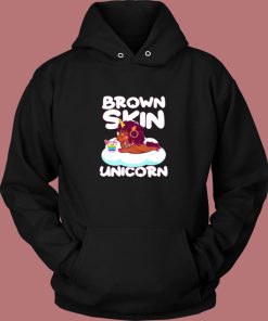 Brown Skin Girl Melanin Unicorn Vintage Hoodie