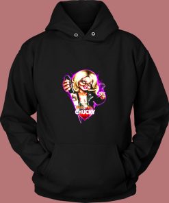 Childs Play Neon Chucky And Tiffany Vintage Hoodie