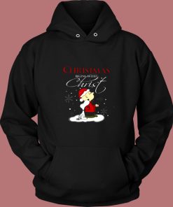 Christmas Begins With Christ Snoopy And Charlie Vintage Hoodie
