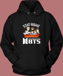 Funny Stay Home And Listen To Music Bts Vintage Hoodie