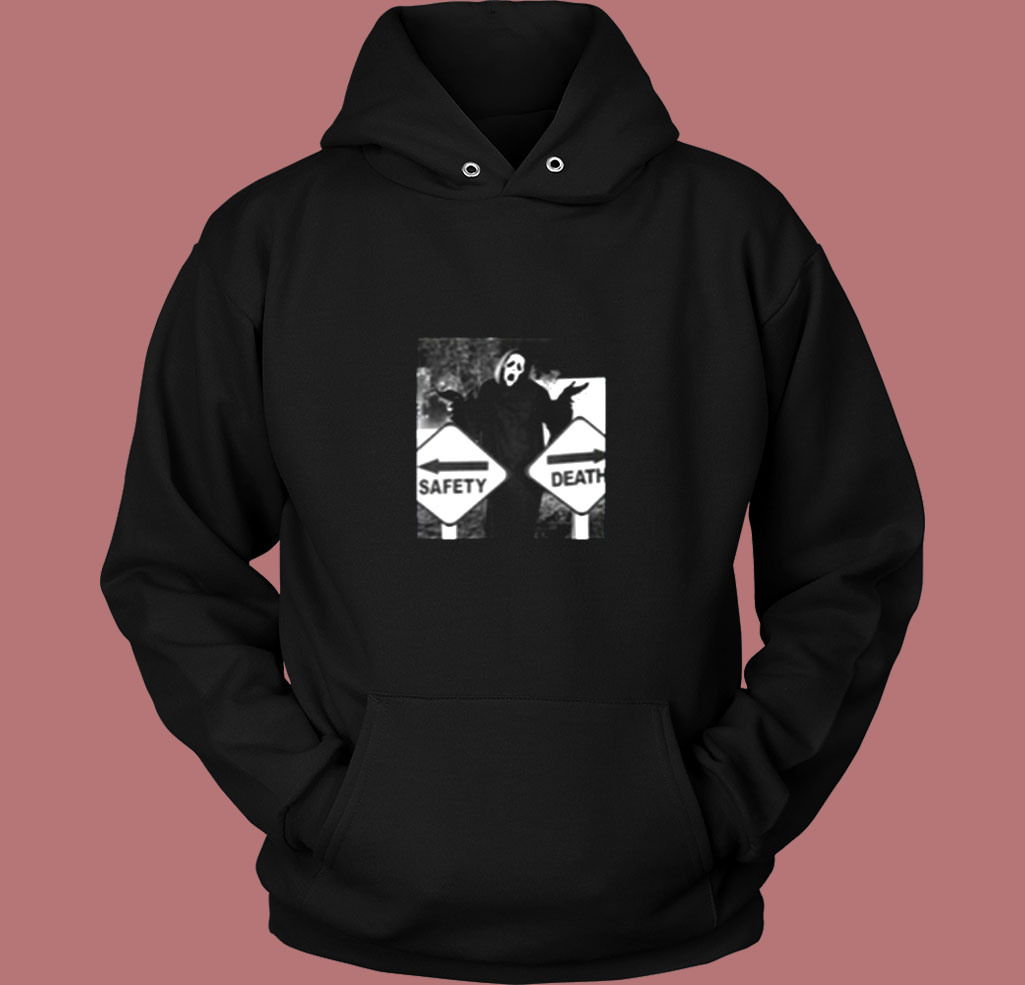 Horror Ghostface Safety Or Death Halloween Vintage Hoodie - Mpcteehouse.com