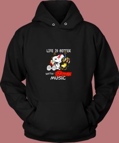 Life Is Better With Bowie Music Relaxing Woodstock And Snoop Vintage Hoodie