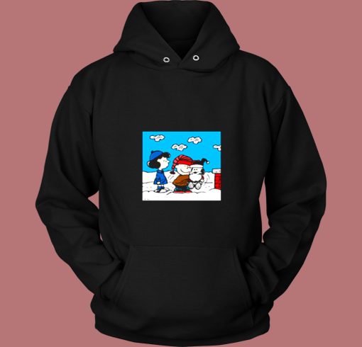 Snoopy Peanuts Santa Claus Christmas Cartoon Vintage Hoodie