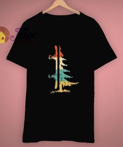 Snowboard Pine Tree Vintage Gift T Shirt
