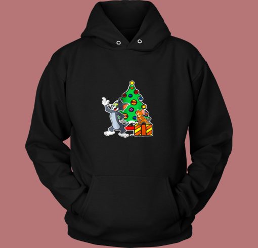 Tom And Jerry Playing Around Christmas Vintage Hoodie