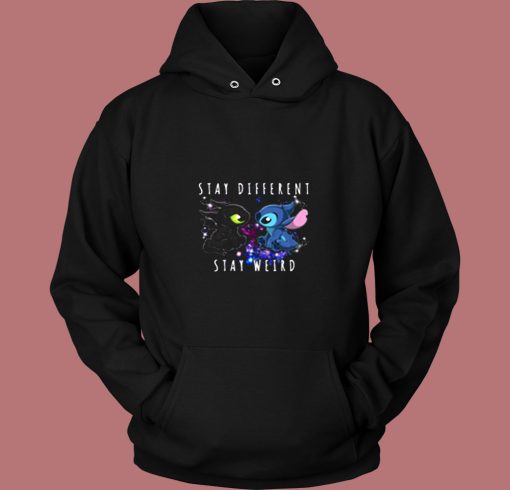 Toothless And Stitch Stay Different Stay Weird Vintage Hoodie