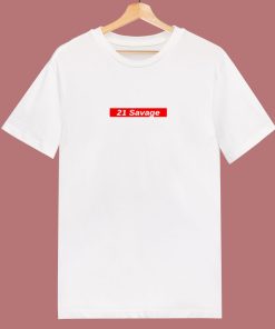 21 Savage Red Box Logo 80s T Shirt