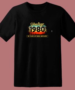 40th Birthday Vintage 1980 40 Years 80s T Shirt